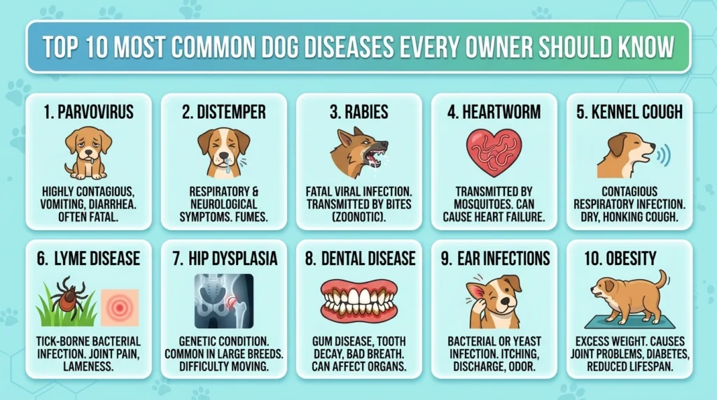 top 10 most common dog diseases symptoms and prevention guide