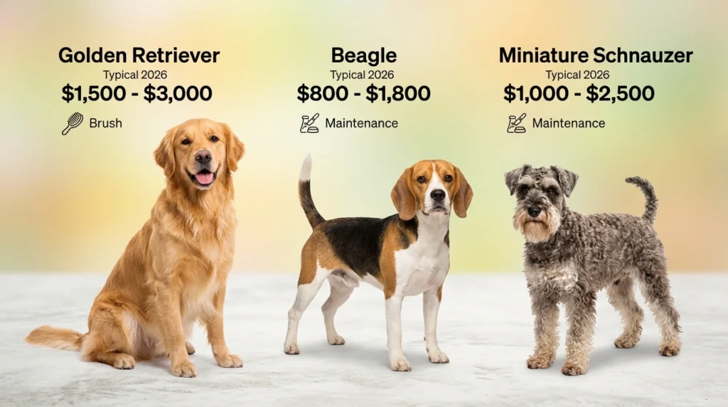 dog breeds and price complete guide 2026