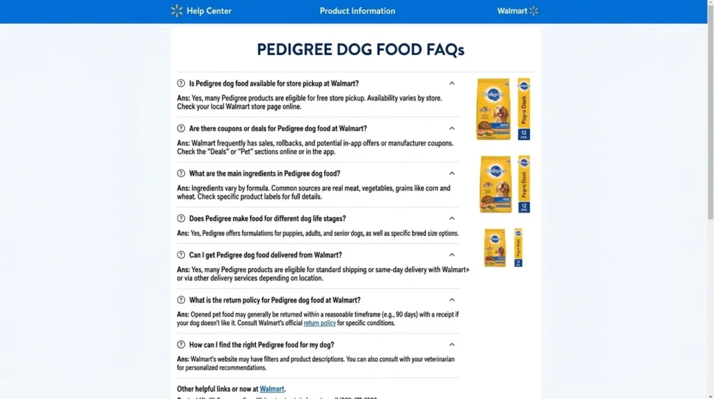 Dog Food Walmart Pedigree FAQ 202605180937