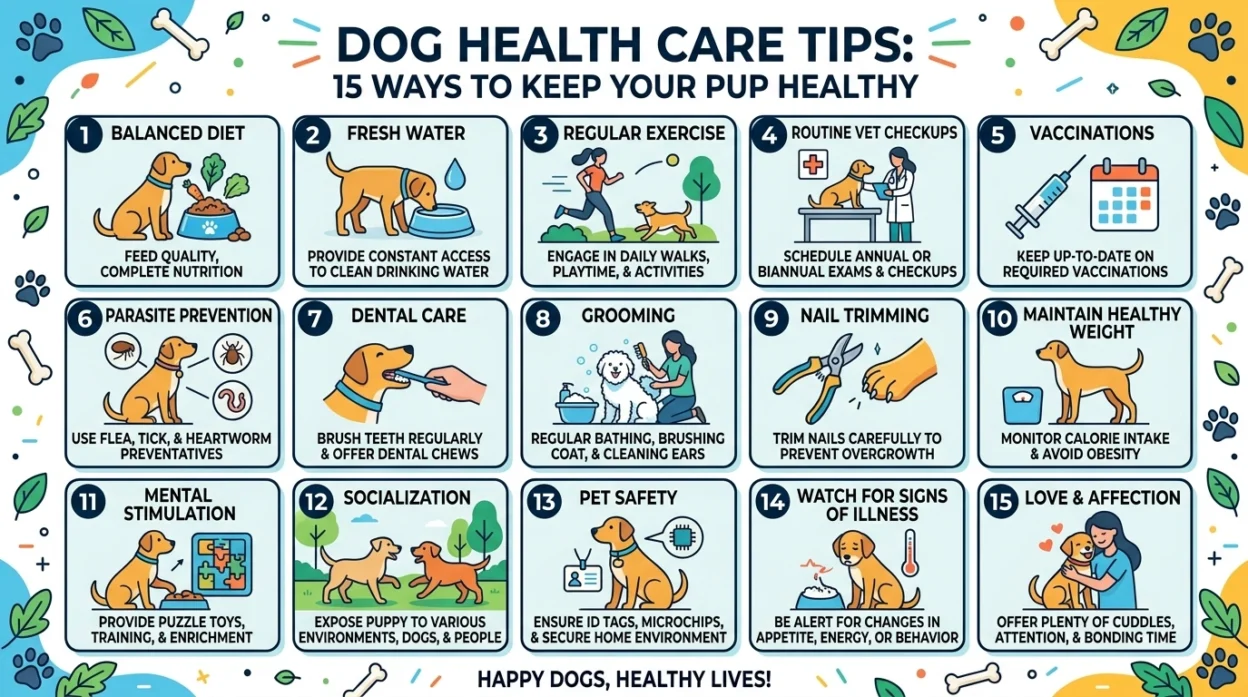 dog health care tips happy healthy dog at vet check-up