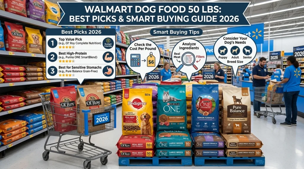 walmart dog food 50 lbs best large bag picks 2026