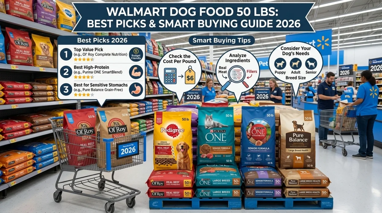 walmart dog food 50 lbs best large bag picks 2026