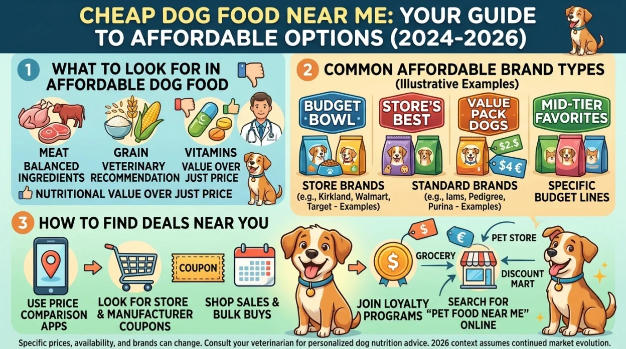 Cheap dog food near me affordable dog food bags on store shelf