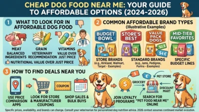 Cheap dog food near me affordable dog food bags on store shelf