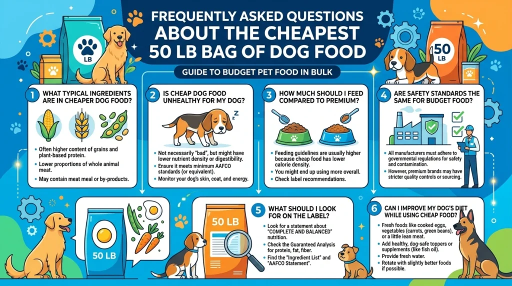 Frequently Asked Questions About the Cheapest 50 lb Bag of Dog Food