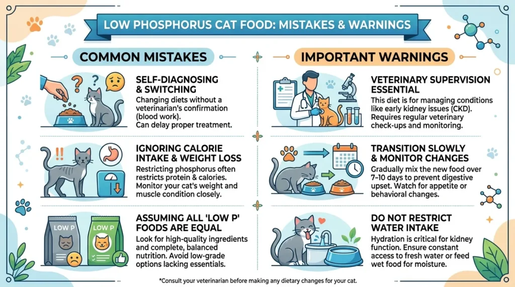 Common Mistakes and Important Warnings low phosphorus cat food