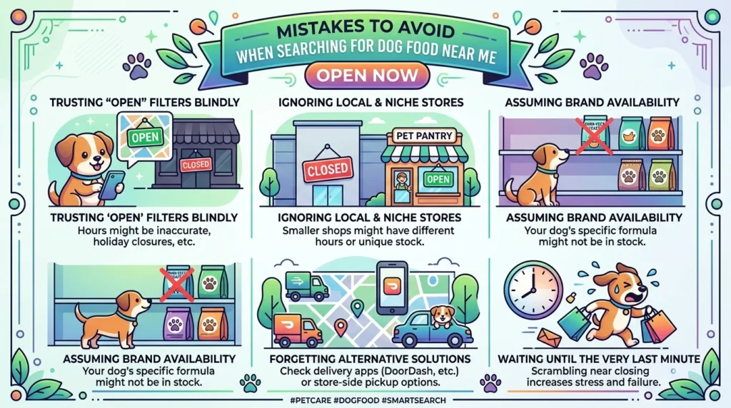 Mistakes to Avoid When Searching for Dog Food Near Me Open Now
