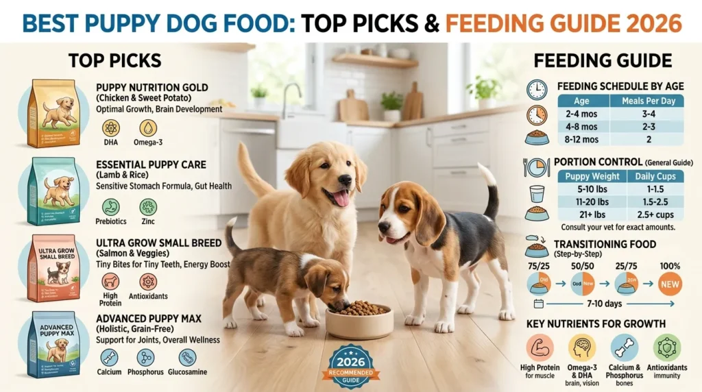 Best puppy dog food bowl with healthy ingredients for growing puppies