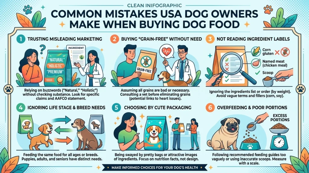 Mistakes USA Dog Owners Make When Buying Dog Food