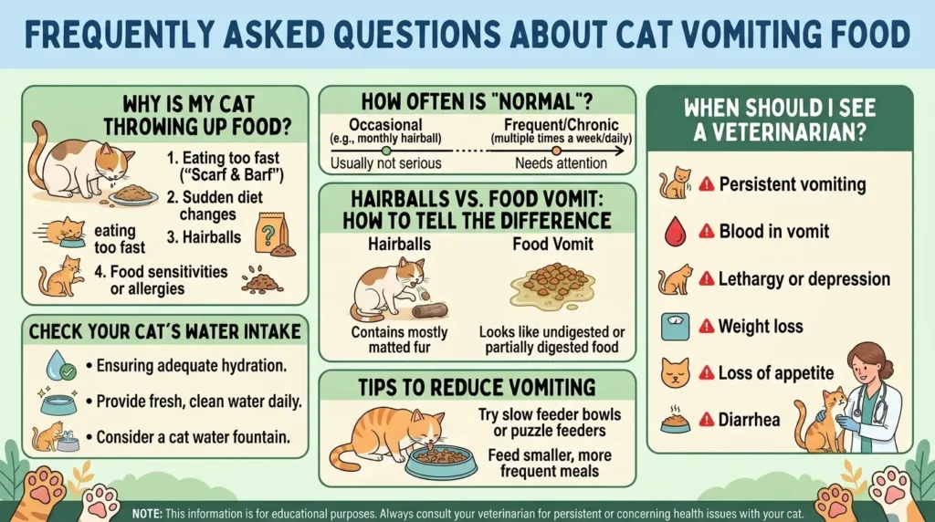 Frequently Asked Questions About Cat Throwing Up Food