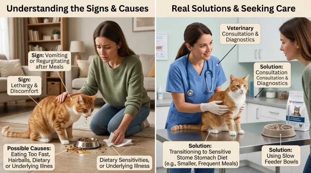 Cat Throwing Up Food: Causes, Signs & Real Solutions