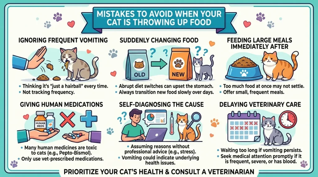 Mistakes to Avoid When Your Cat Is Throwing Up Food