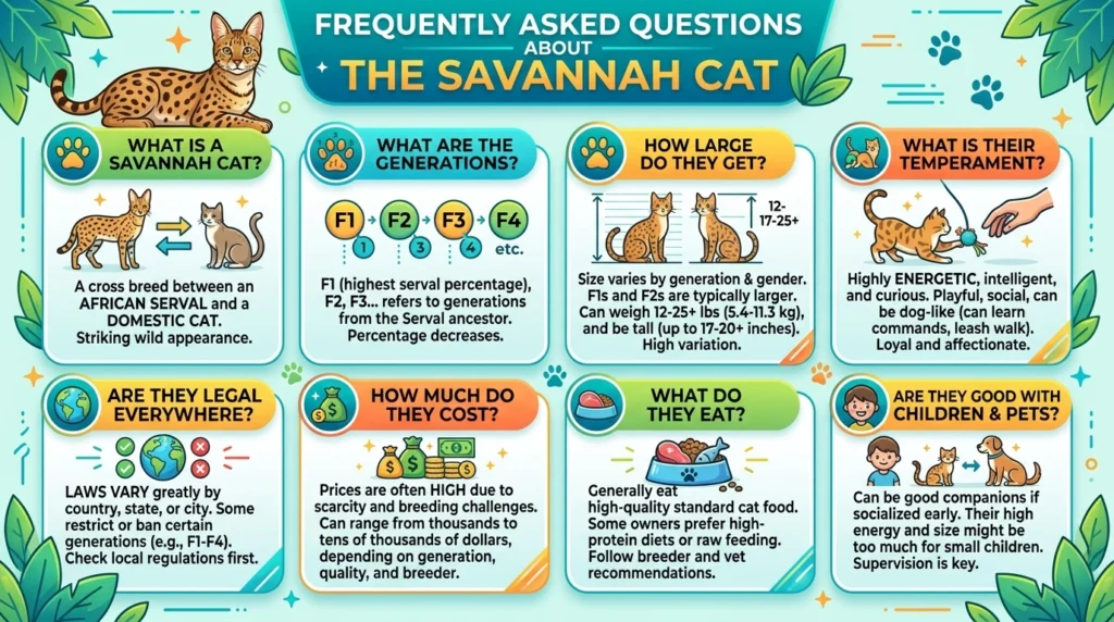 Frequently Asked Questions About the Savannah Cat