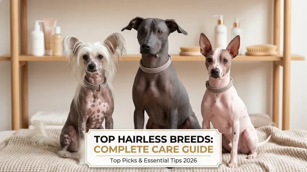 Hairless dog sitting outdoors showing smooth skin and unique appearance