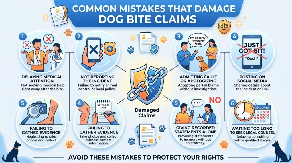 Common Mistakes That Damage Dog Bite Claims