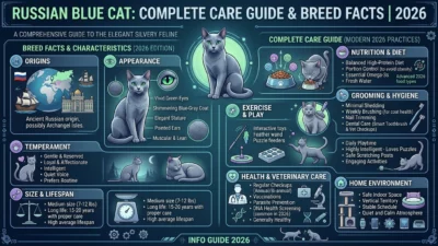 Russian Blue cat with green eyes and silver blue coat sitting elegantly