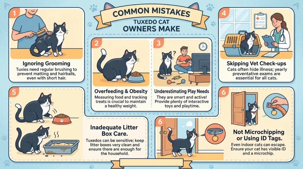 Common Mistakes Tuxedo Cat Owners Make