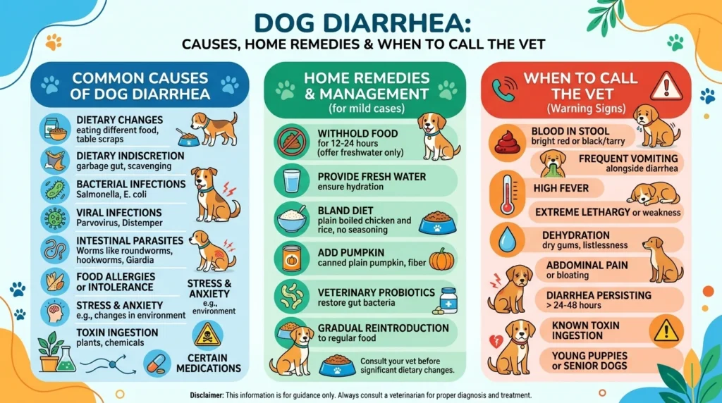 Dog Diarrhea: Causes, Home Remedies & When to Call the Vet