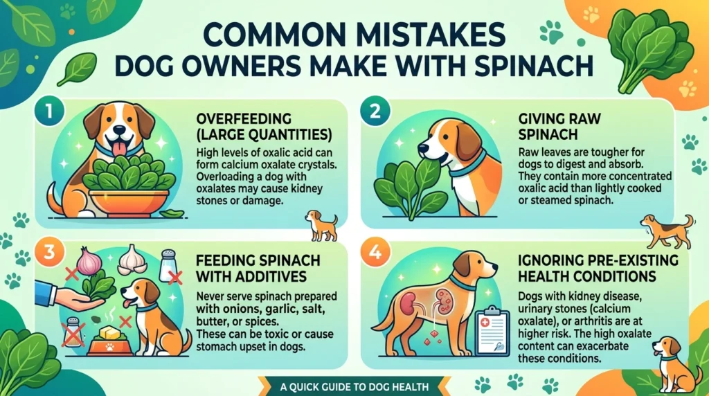 Common Mistakes Dog Owners Make With Spinach