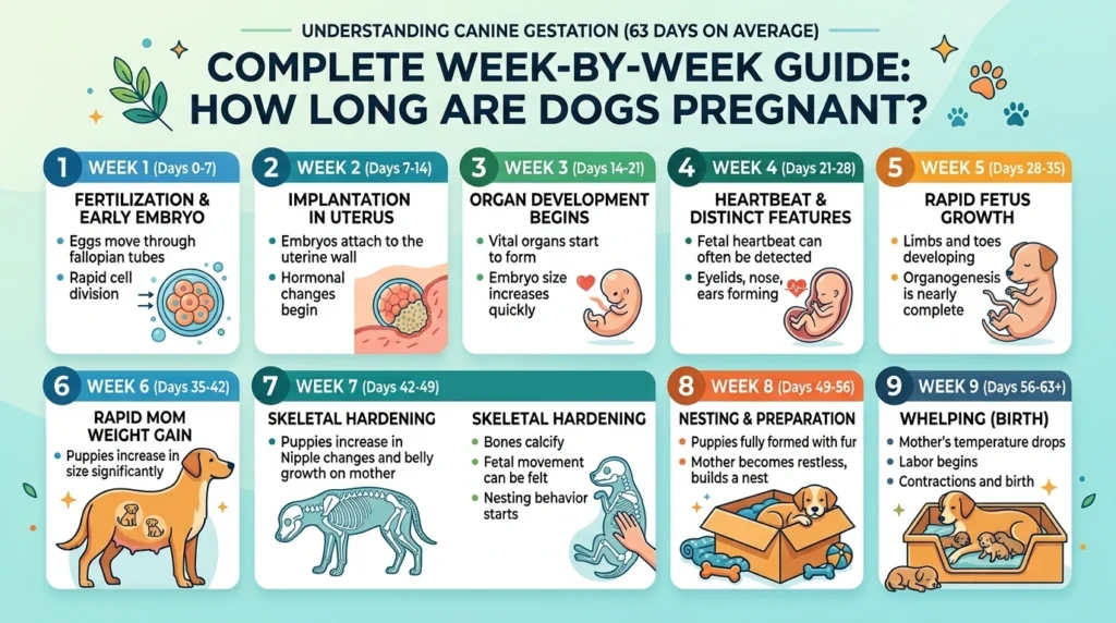 Pregnant dog resting comfortably showing how long dogs are pregnant