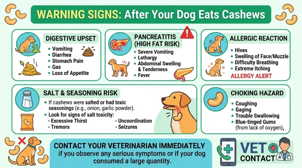 Warning Signs After Your Dog Eats Cashews